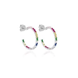 Foto principal Pendientes Destello Aro Colores - Plata