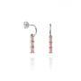 Pendientes Destello Triple Rosa - Plata